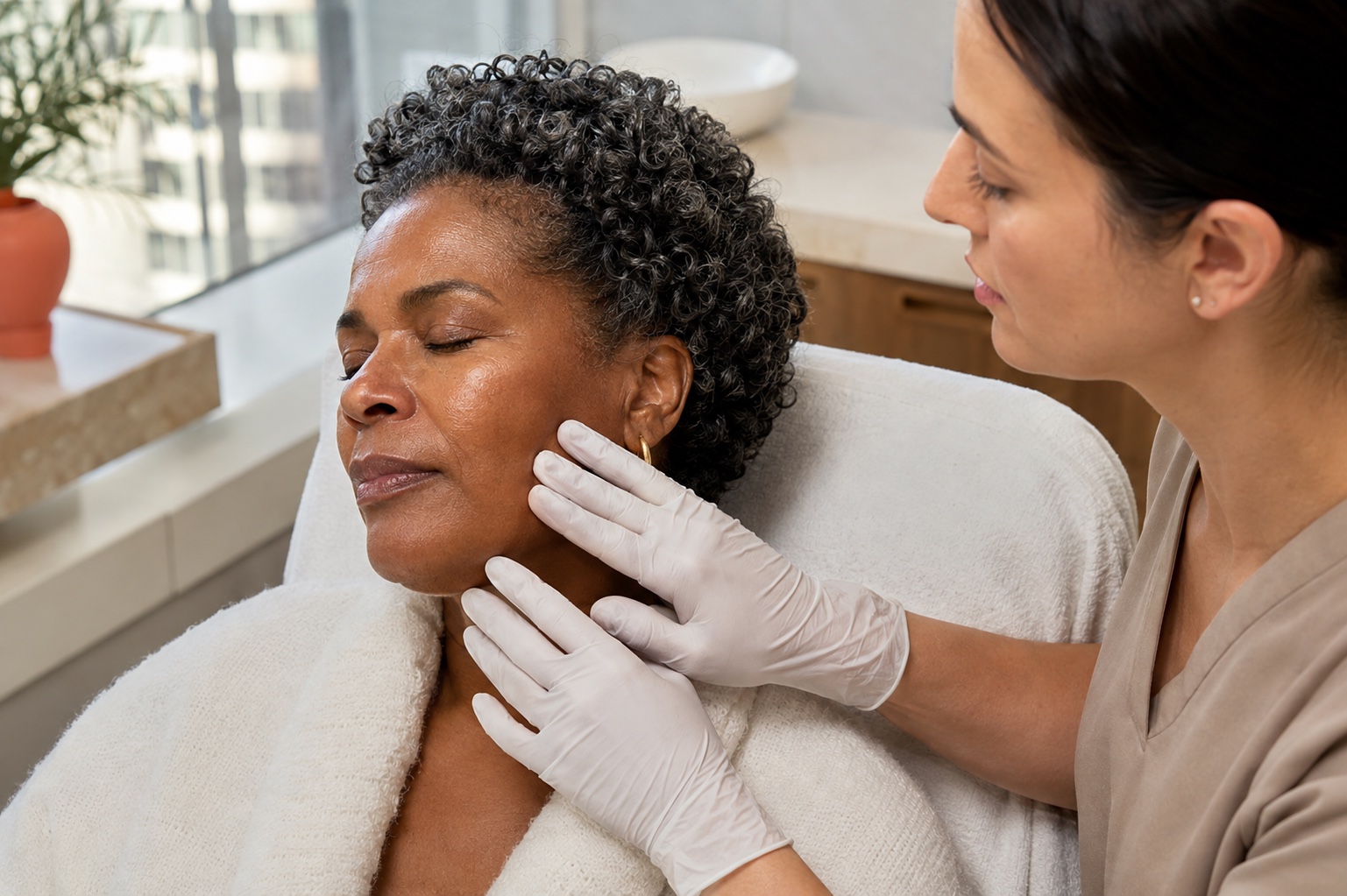 A skin treatment consultation