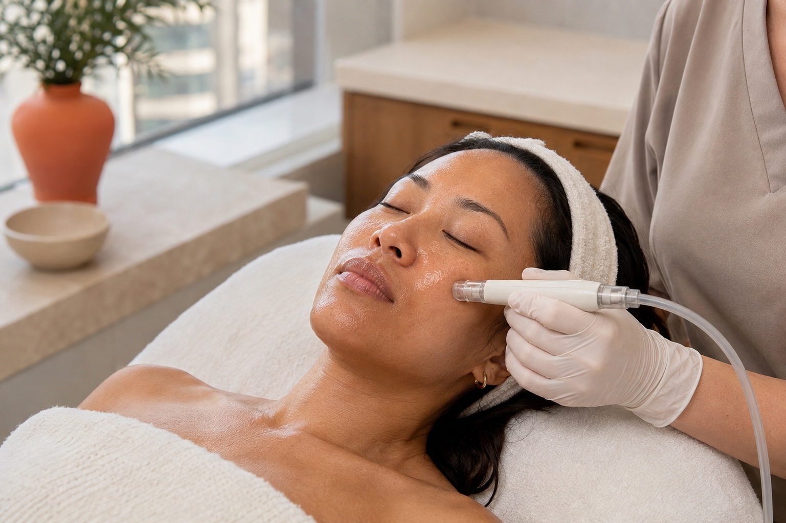 Illustrative aesthetic treatment and consultation setting